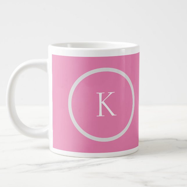 Custom minimalistic monogram large coffee mug (Left)