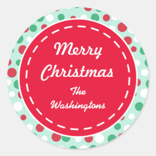 Custom Mint Green Custom Retro Holiday Stickers