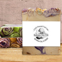 Custom Mixed Fruit Artwork Round Address Name