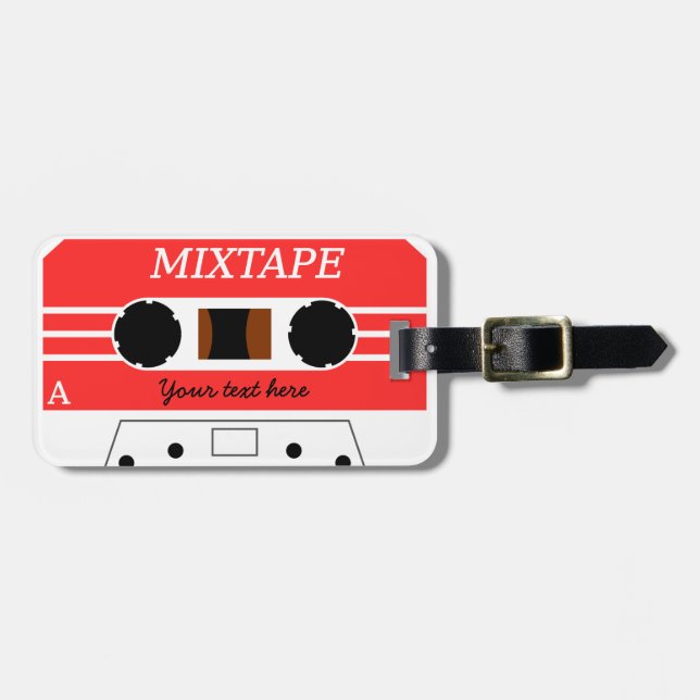 Custom Mixtape Luggage Tag (Front Horizontal)