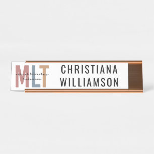 Custom MLT Medical Laboratory Technician Desk Name Plate