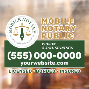 Custom Mobile Notary Legal Signing Green Gold