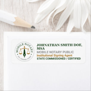 Custom Mobile Notary Legal Signing Green Gold