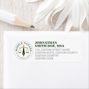 Custom Mobile Notary Legal Signing Green Gold