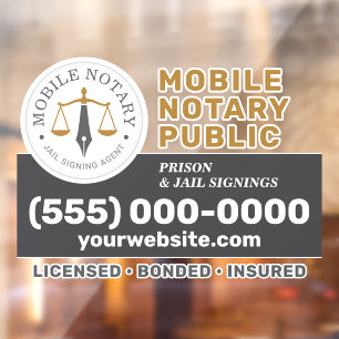 Custom Mobile Notary Legal Signing Grey Gold