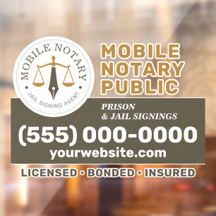 Custom Mobile Notary Legal Signing Khaki Gold