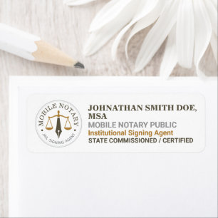 Custom Mobile Notary Legal Signing Khaki Gold
