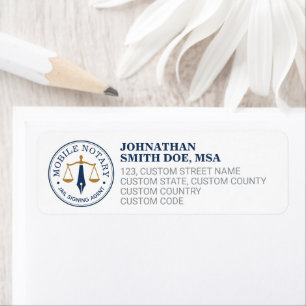 Custom Mobile Notary Legal Signing Navy Blue Gold