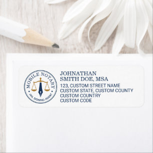 Custom Mobile Notary Legal Signing Navy Blue Gold