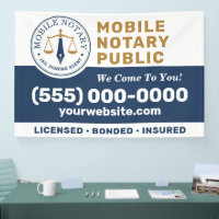Custom Mobile Notary Legal Signing Navy Blue Gold