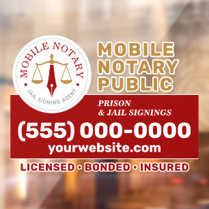 Custom Mobile Notary Legal Signing Red Gold