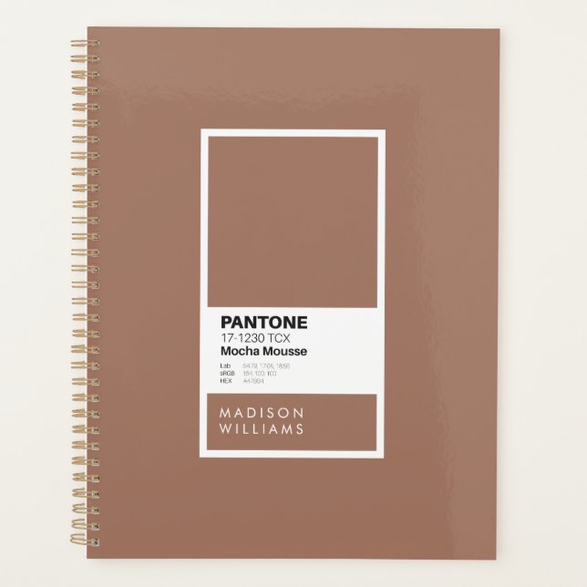 Custom Mocha Brown Notebook | Personalised Journal Planner (Front)
