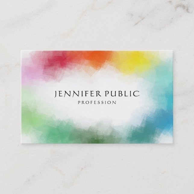 Custom Modern Abstract Art Elegant Template Business Card (Front)