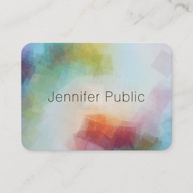 Custom Modern Abstract Art Elegant Template Business Card (Front)