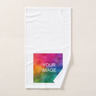 Custom Modern Add Your Image Photo Logo Here Bath Towel Set
