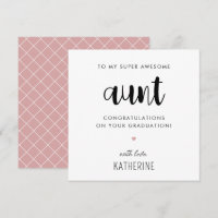 Custom Modern and Cute Auntie Graduation