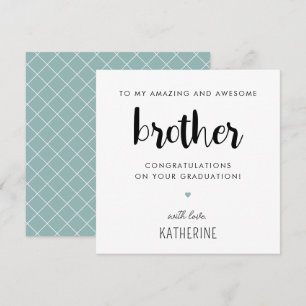 Custom Modern and Cute Brother Graduation Card