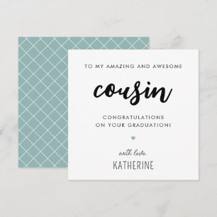Custom Modern and Cute Cousin Graduation Card