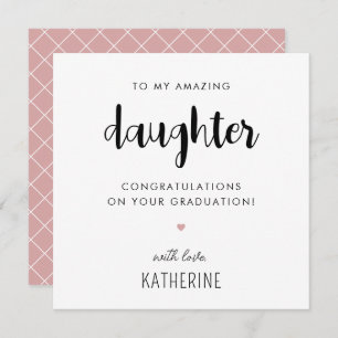 Custom Modern and Cute Daughter Graduation Card
