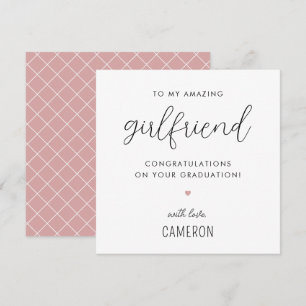 Custom Modern and Cute Girlfriend Graduation Card