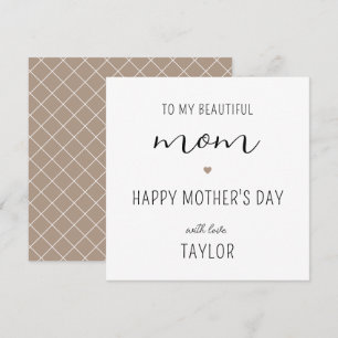 Custom Modern and Elegant Mother's Day Card