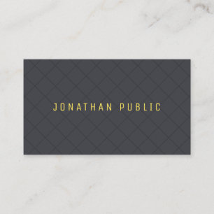 Custom Modern Anthracite Grey Gold Colour Text Business Card