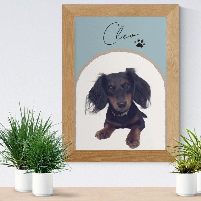 Custom Modern Arch Pet Portrait Art Print (Celebrate your pet with this custom pet portrait! )