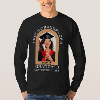 Custom Modern Arch Photo proud grandpa graduation T-Shirt