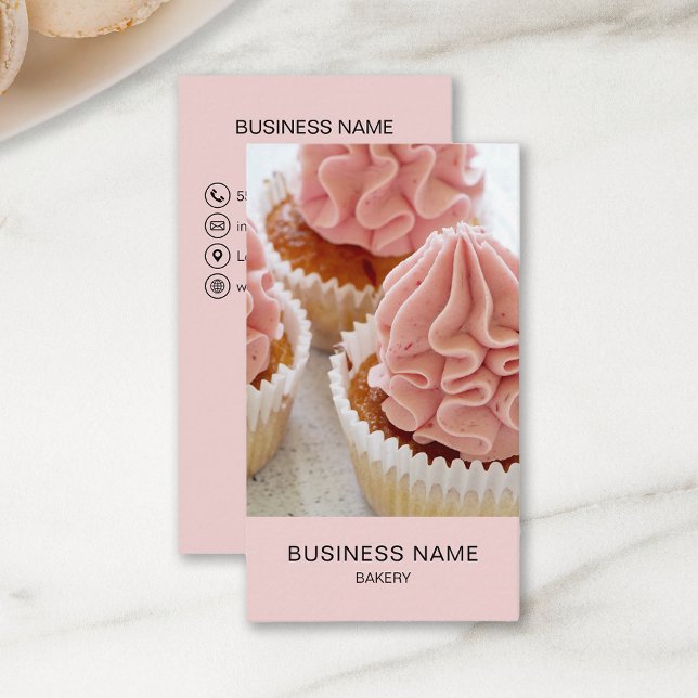 Custom Modern Bakery Business Card (Create your own Business Card with custom QR code by MINTIC DESIGN STUDIO)