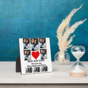 Custom Modern Best Aunt Ever 8 Photo Collage  Plaque