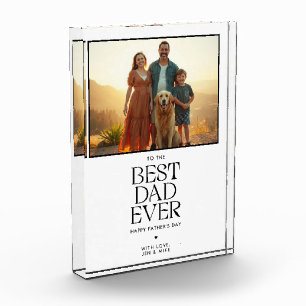 Custom Modern Best Dad Ever Father's Day Photo Block