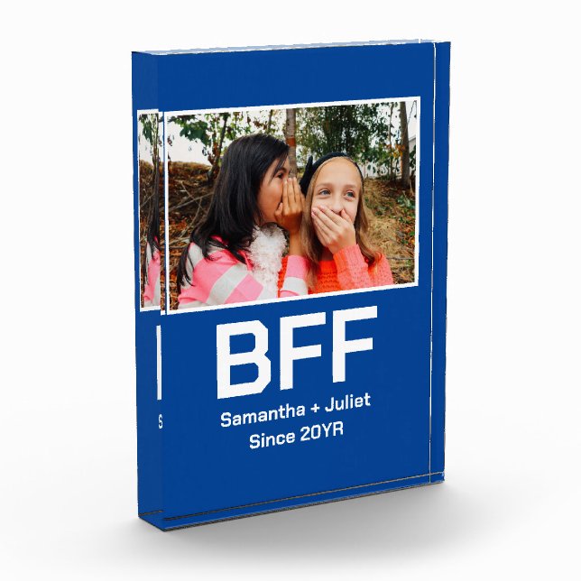 Custom modern best friend forever bff photo block (Left)