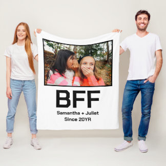 Custom modern best friend forever bff photo fleece blanket