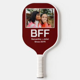 Custom modern best friend forever bff photo pickleball paddle