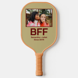 Custom modern best friend forever bff photo pickleball paddle