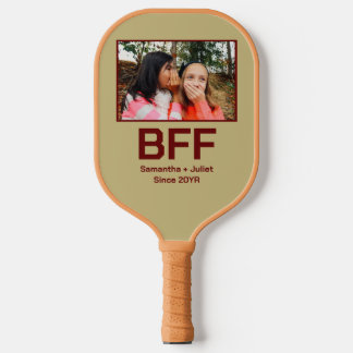 Custom modern best friend forever bff photo pickleball paddle