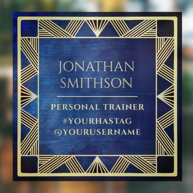 Custom Modern Blue Masculine Gym Personal Trainer (Creator Uploaded)