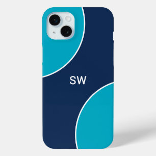 Custom Modern Blue Minimalist iPhone 15 Mini Case