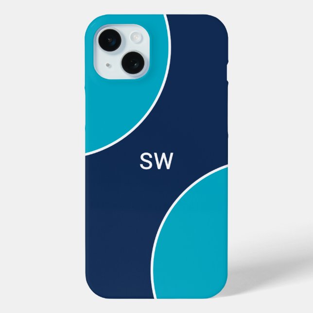 Custom Modern Blue Minimalist Case-Mate iPhone Case (Back)