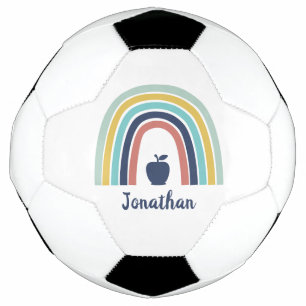 Custom modern boho apple fruit rainbow soccer ball