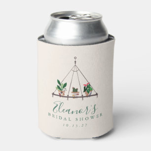 Custom Modern Boho Plants Bridal Shower Can Cooler