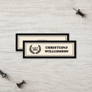 Custom Modern Bold Graduation Name Card Inserts