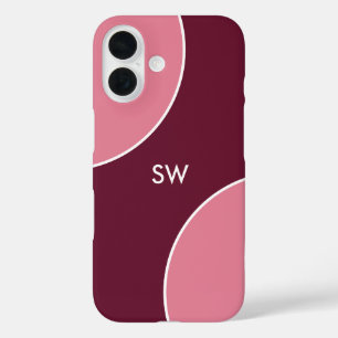 Custom Modern Bordeaux Pink Minimalist iPhone 16 Case