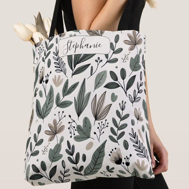 Custom Modern Botanical Everyday Style Tote Bag (Creator Uploaded)