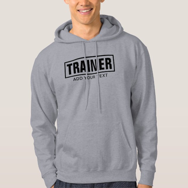 Custom Modern Both Sided Print Mens Grey Trainer Hoodie (Front)