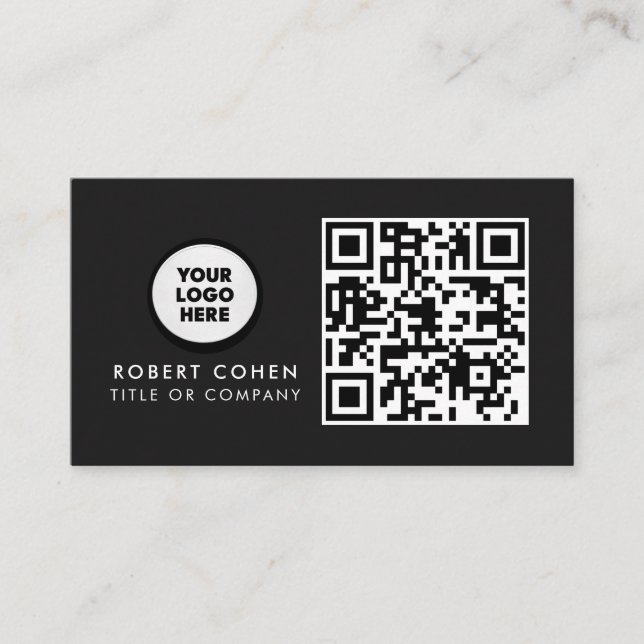Custom Modern Business Card with Logo & QR Code  (Front)