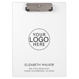 Custom Modern Business Logo and Address Clipboard