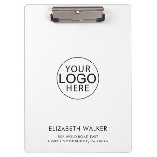 Custom Modern Business Logo and Address Clipboard