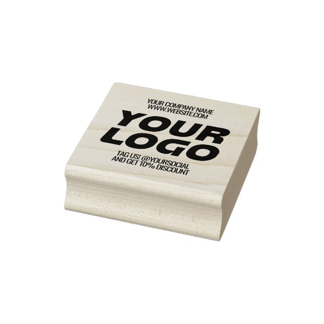 Custom Modern Business Logo and Text  Rubber Stamp (Stamp)