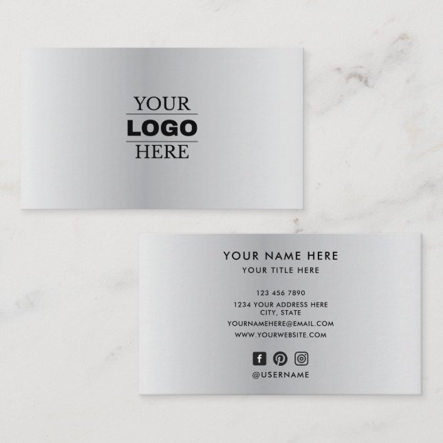 Custom Modern Business Logo Branded Card (Front/Back)